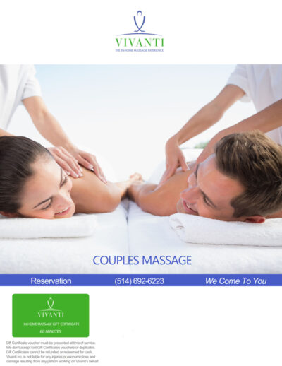 COUPLES MASSAGE 60 minutes
